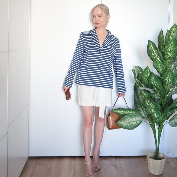 JG Hook Striped Single-breasted Ponte Blazer - Picture 12 of 12